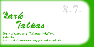 mark talpas business card